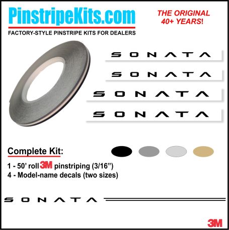 Hyundai Sonata vinyl logo emblem decal pinstripe kit