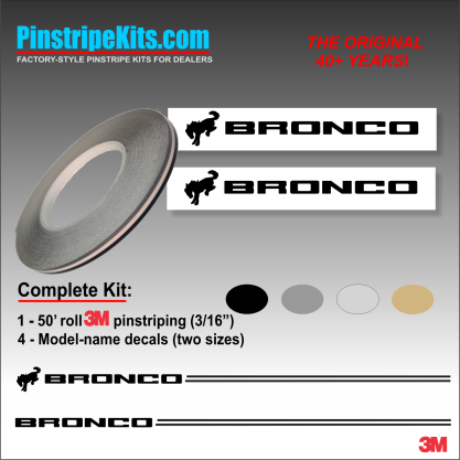 Ford Bronco vinyl logo emblem decal pinstripe kit Ford Bronco vinyl logo emblem decal pinstripe kit