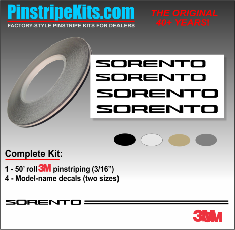 KIA Sorento vinyl logo emblem decal pinstripe kit KIA Sorento vinyl logo emblem decal pinstripe kit