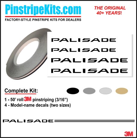 Hyundai Palisade vinyl logo emblem decal pinstripe kit