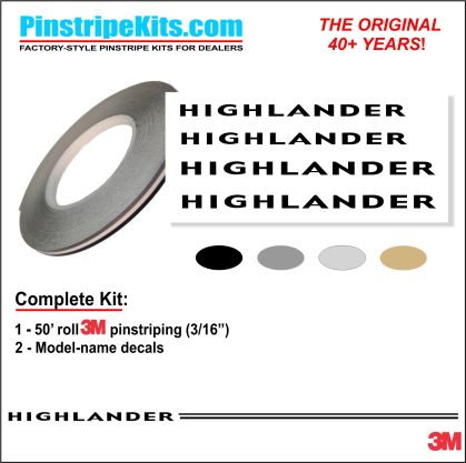 Toyota Highlander vinyl logo emblem decal pinstripe stripe kit Toyota Highlander vinyl logo emblem decal pinstripe stripe kit