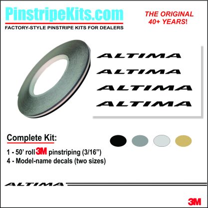 Nissan Altima vinyl logo emblem decal pinstripe kit Nissan Altima vinyl logo emblem decal pinstripe kit
