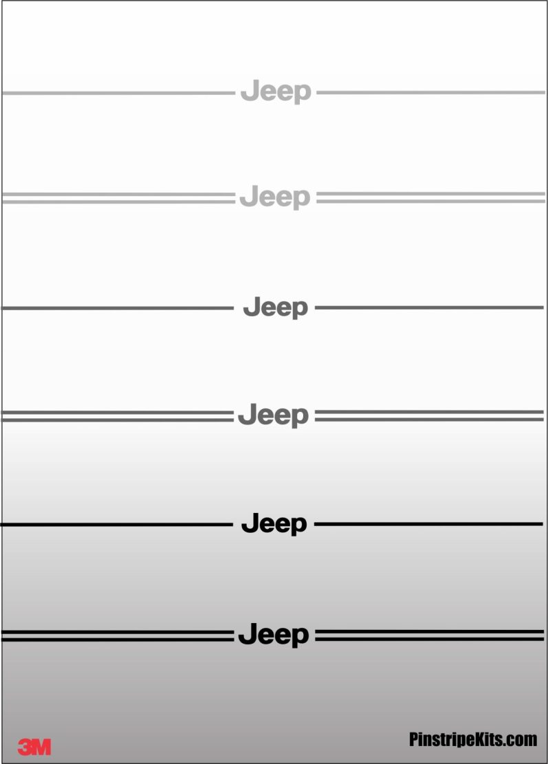 Jeep Logo Emblem Decal Vinyl Pinstripe Stripe Kit