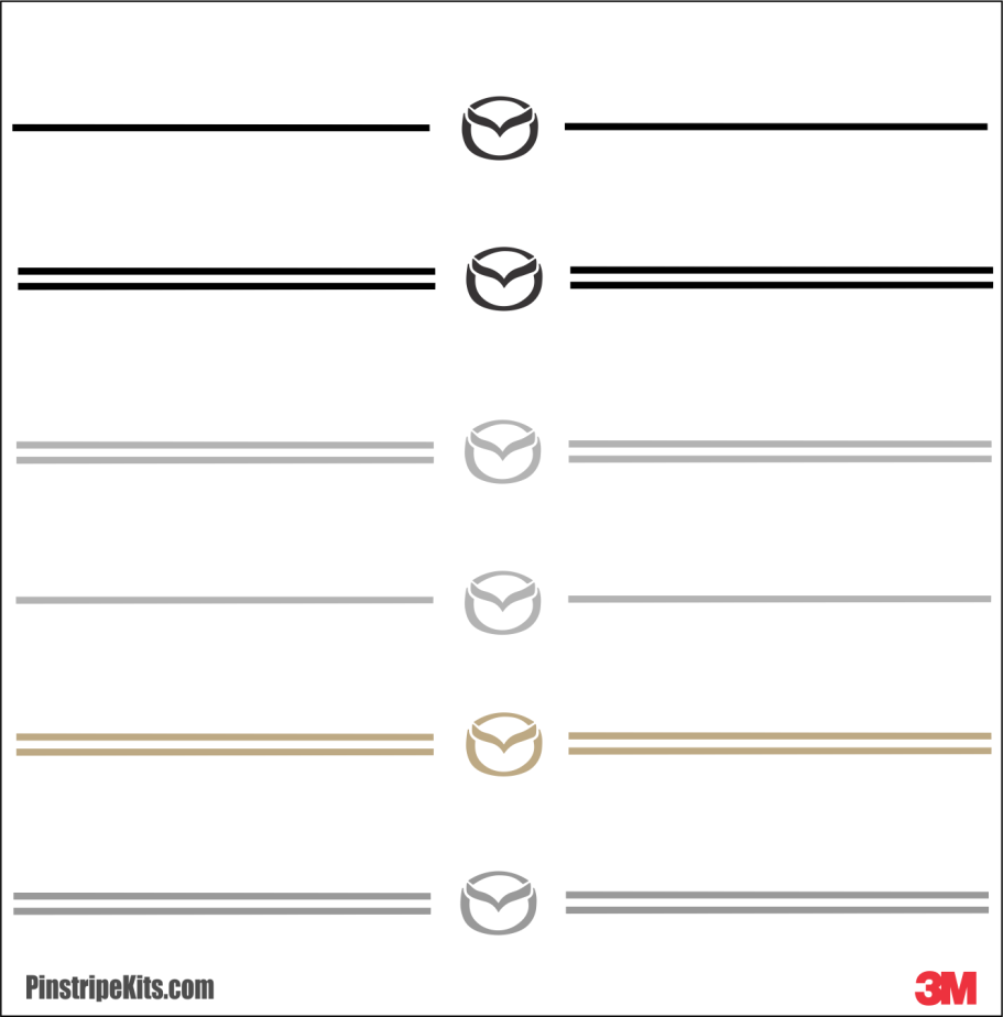 Mazda logo emblem decal viny pinstripe stripe kit Mazda logo emblem decal viny pinstripe stripe kit