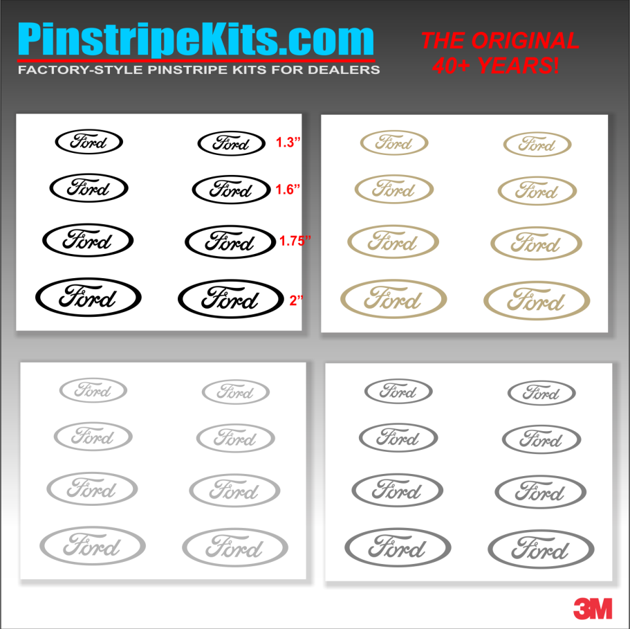 Ford vinyl logo emblem decal pinstripe kit Ford vinyl logo emblem decal pinstripe kit