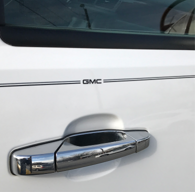 GMC vinyl logo emblem decal pinstripe stripe kit GMC vinyl logo emblem decal pinstripe stripe kit