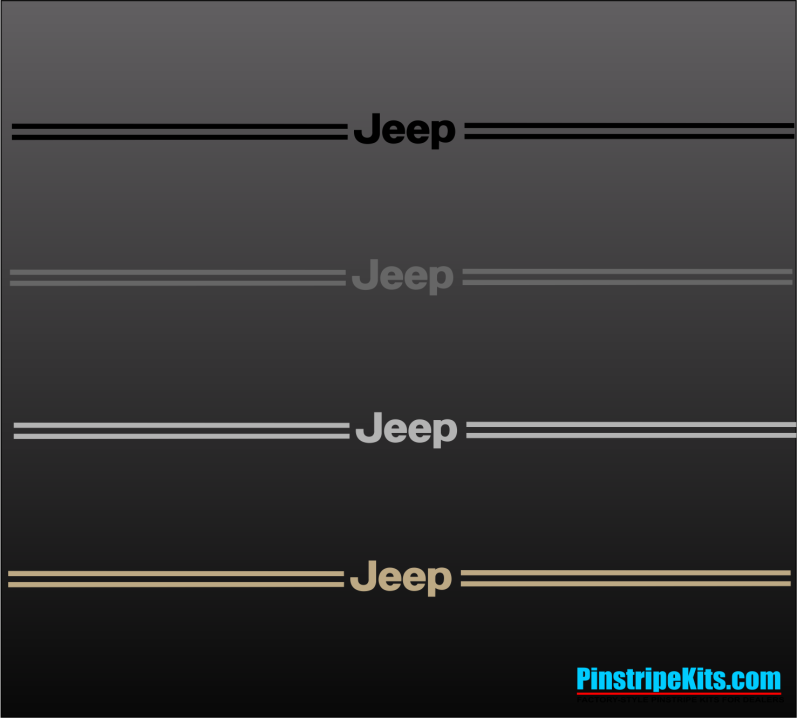 Jeep Logo Emblem Decal Vinyl Pinstripe Stripe Kit