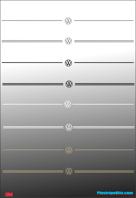 VW Volkswagen logo emblem decal viny pinstripe stripe kit VW Volkswagen logo emblem decal viny pinstripe stripe kit