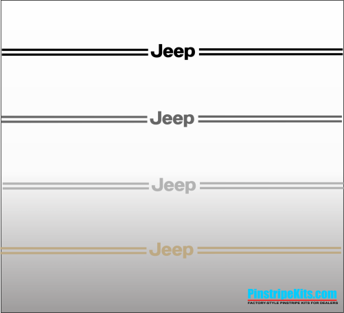 Jeep Logo Emblem Decal Vinyl Pinstripe Stripe Kit
