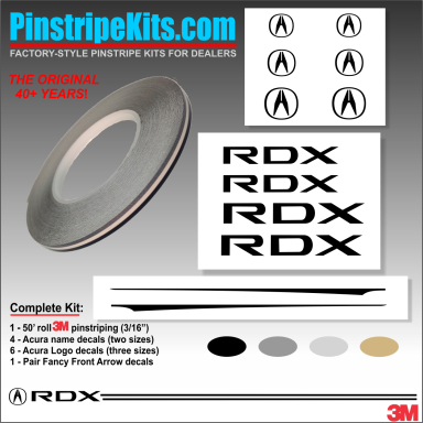 Acura Logo Emblem Decal Vinyl Pinstripe Stripe Kit