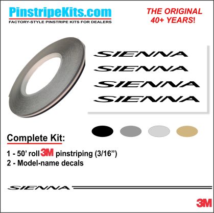 Toyota Sienna vinyl logo emblem decal pinstripe stripe kit Toyota Sienna vinyl logo emblem decal pinstripe stripe kit