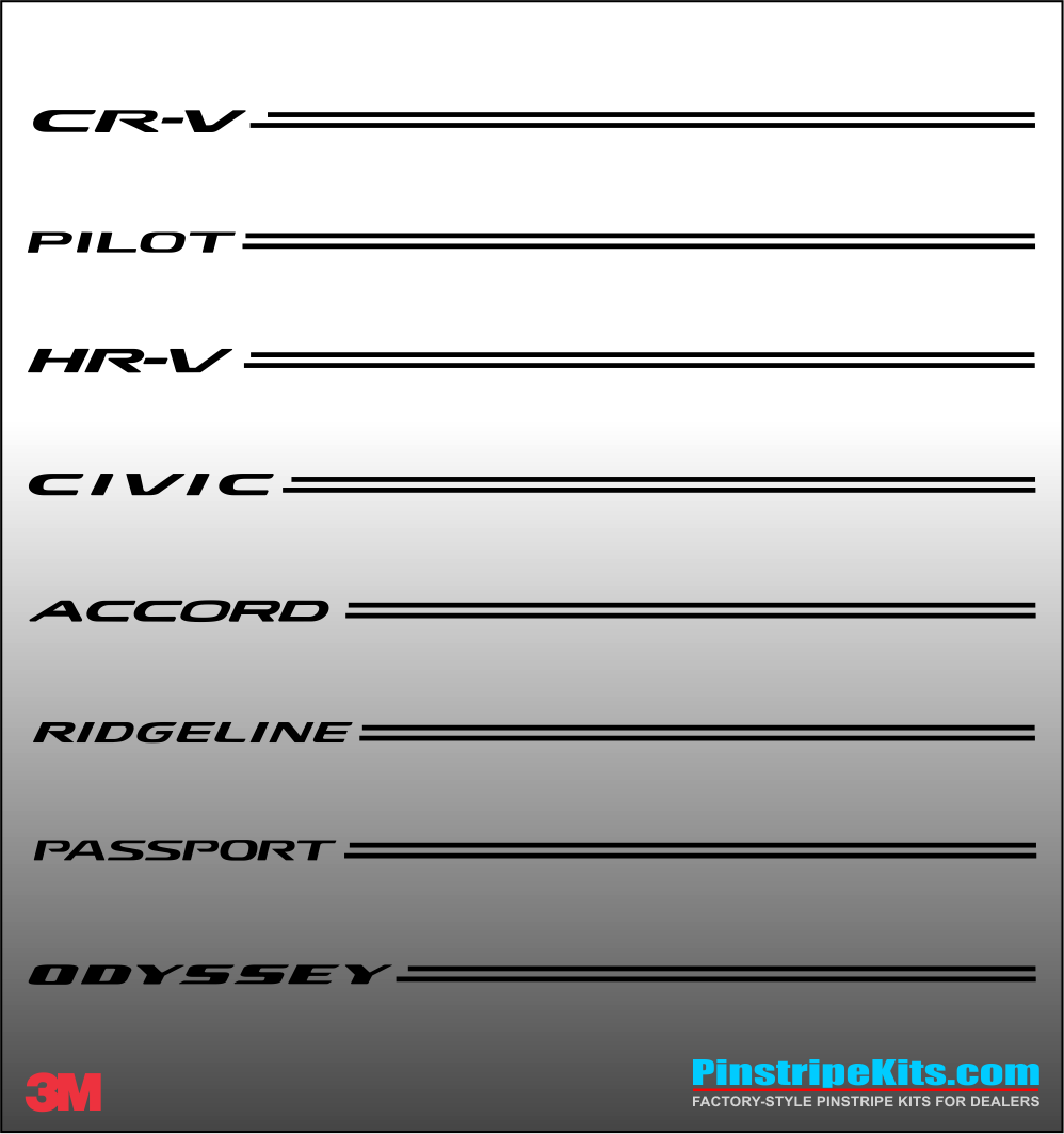 Honda Logo emblem decal pinstripe kit Honda Logo emblem decal pinstripe kit