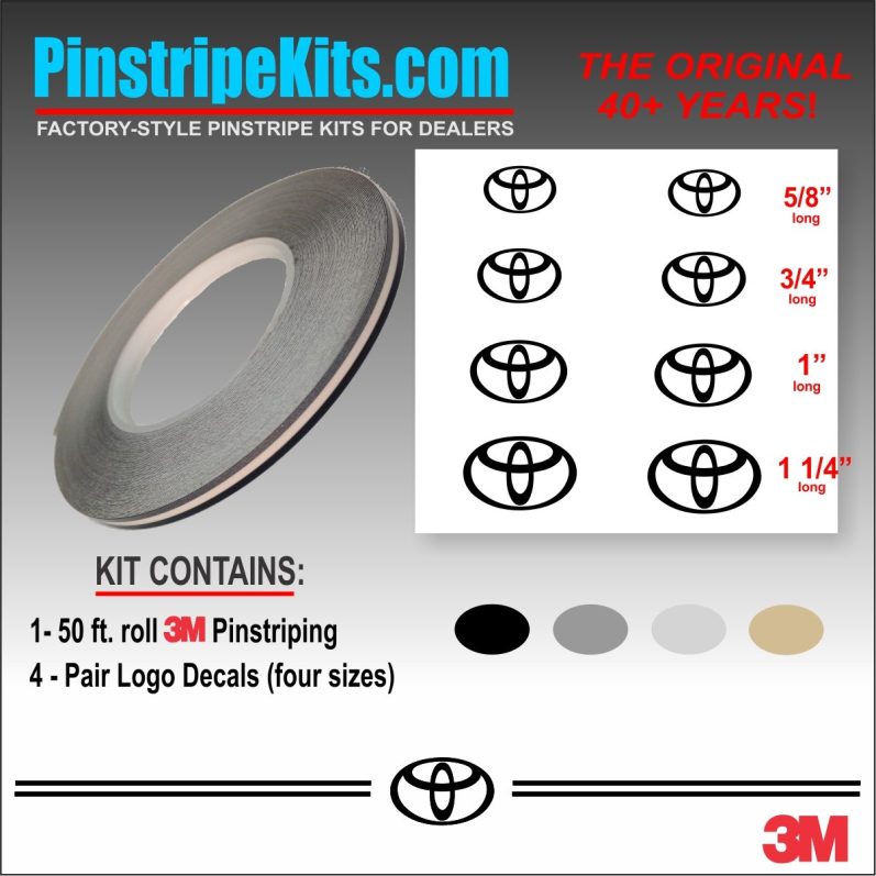 Toyota vinyl logo emblem decal pinstripe kit Toyota vinyl logo emblem decal pinstripe kit