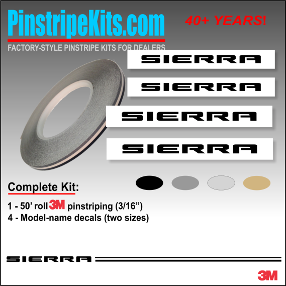 GMC Sierra Logo emblem decal pinstripe kit GMC Sierra Logo emblem decal pinstripe kit