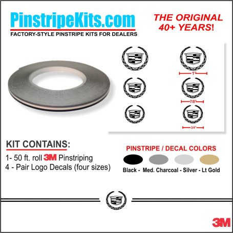 Cadillac vinyl logo emblem decal pinstripe stripe kit Cadillac vinyl logo emblem decal pinstripe stripe kit