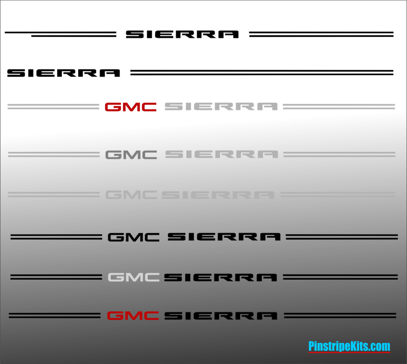 GMC vinyl logo emblem decal pinstripe kit GMC vinyl logo emblem decal pinstripe kit
