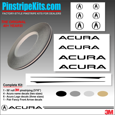 Acura Logo Emblem Decal Vinyl Pinstripe Stripe Kit