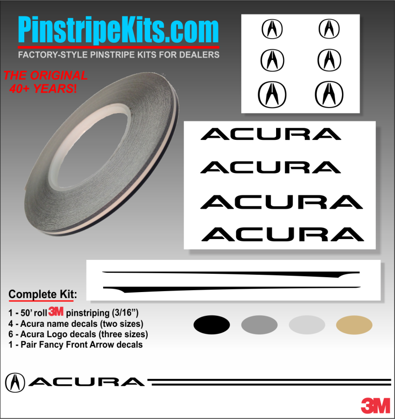 Acura Logo Emblem Decal Vinyl Pinstripe Stripe Kit Acura Logo Emblem Decal Vinyl Pinstripe Stripe Kit