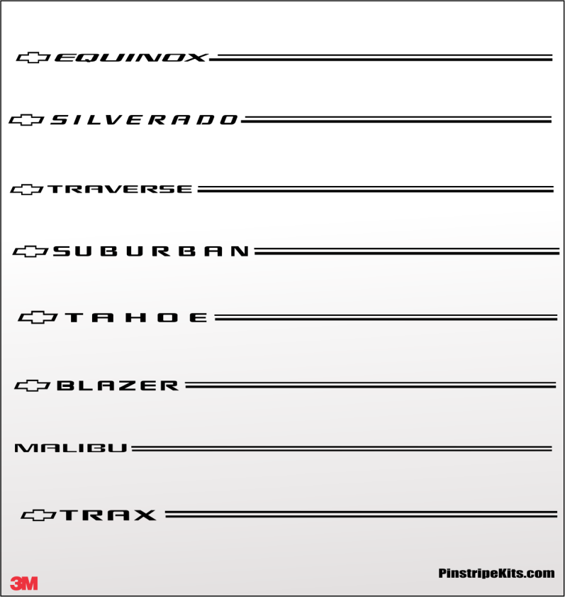 Chev Chevrolet vinyl logo emblem decal pinstripe kit Chev Chevrolet vinyl logo emblem decal pinstripe kit