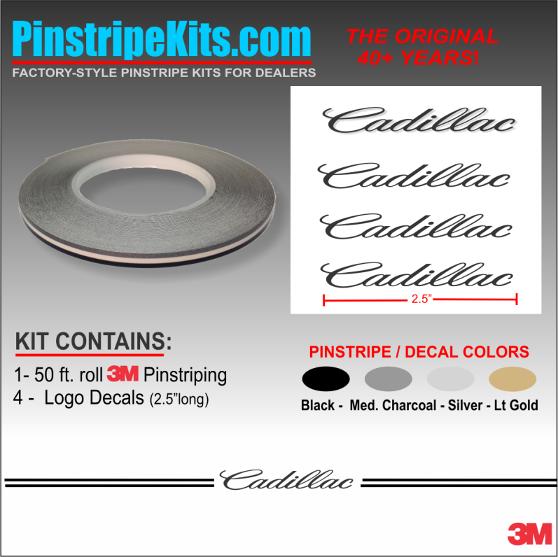 Cadillac vinyl logo emblem decal pinstripe stripe kit 48 Cadillac vinyl logo emblem decal pinstripe stripe kit 48