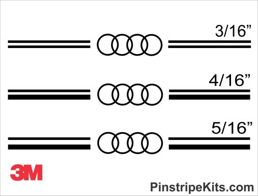 Audi Logo Enblem Decal Vinal Pinstripe Stripe