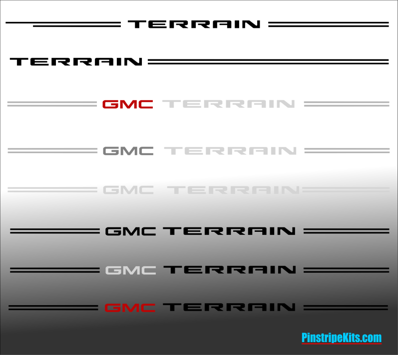 GMC vinyl logo emblem decal pinstripe kit GMC vinyl logo emblem decal pinstripe kit