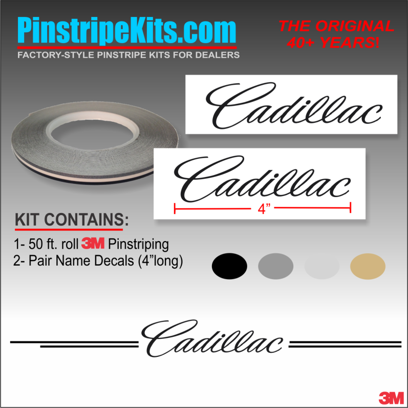 Cadillac vinyl logo emblem decal pinstripe stripe kit 48