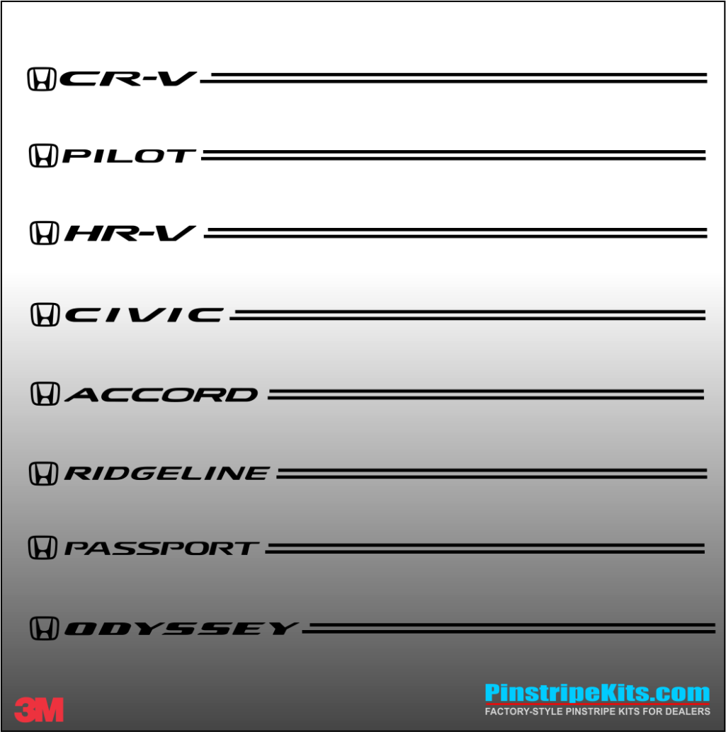 Honda Logo emblem decal pinstripe kit Honda Logo emblem decal pinstripe kit