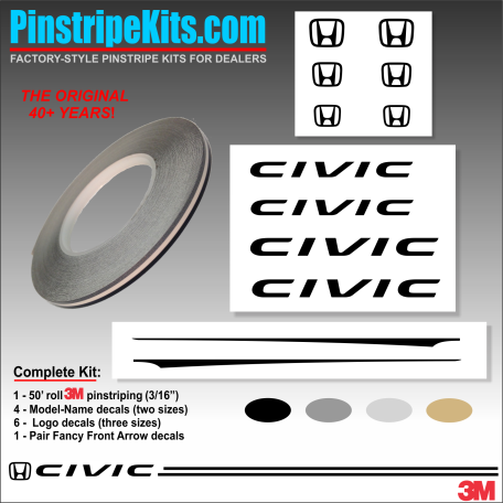 Honda vinyl logo emblem decal pinstripe kit Honda vinyl logo emblem decal pinstripe kit