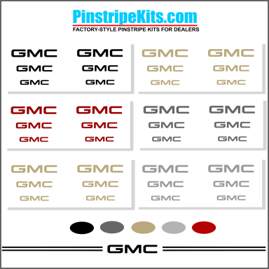 GMC vinyl logo emblem decal pinstripe stripe kit GMC vinyl logo emblem decal pinstripe stripe kit