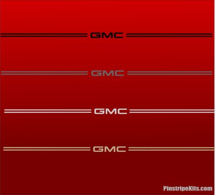 GMC vinyl logo emblem decal pinstripe stripe kit GMC vinyl logo emblem decal pinstripe stripe kit
