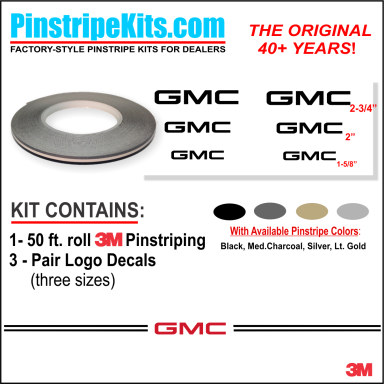 GMC vinyl logo emblem decal pinstripe stripe kit GMC vinyl logo emblem decal pinstripe stripe kit
