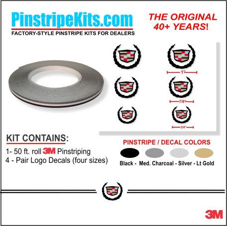 Cadillac vinyl logo emblem decal pinstripe stripe kit 68 Cadillac vinyl logo emblem decal pinstripe stripe kit 68