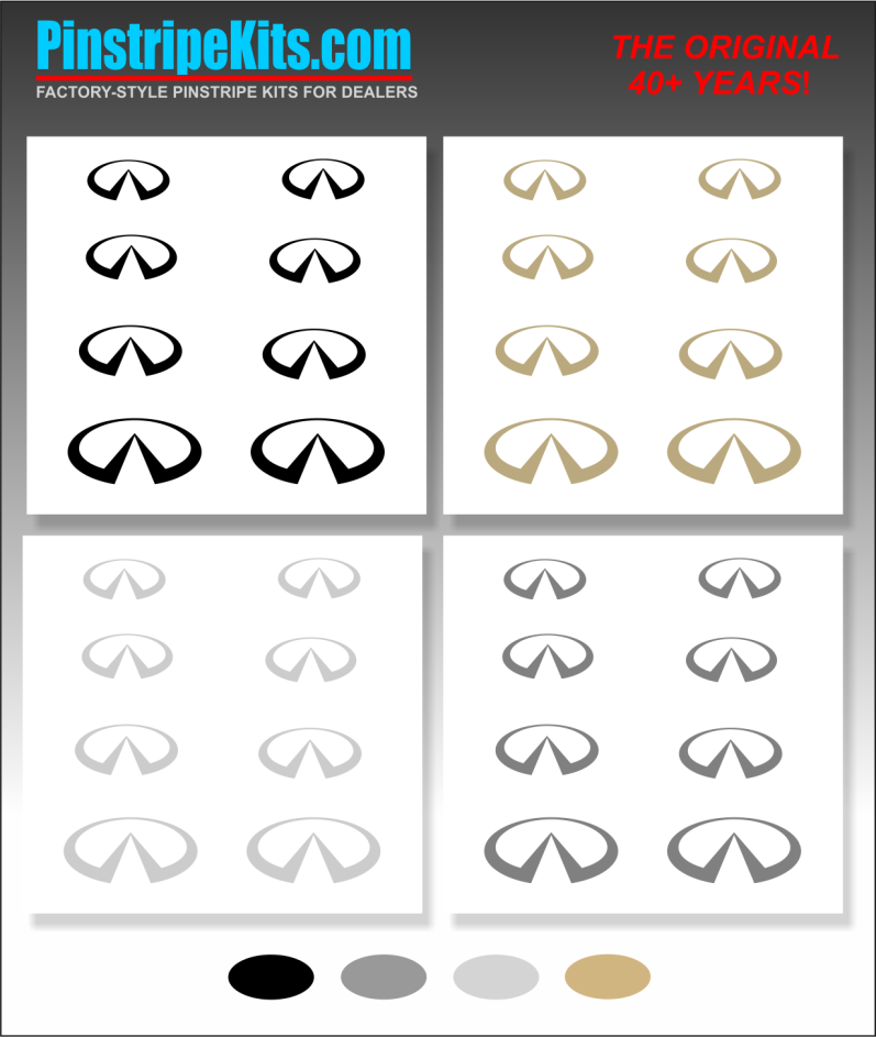 Infiniti Logo Emblem Decal Vinyl Pinstripe Stripe Kit Infiniti Logo Emblem Decal Vinyl Pinstripe Stripe Kit
